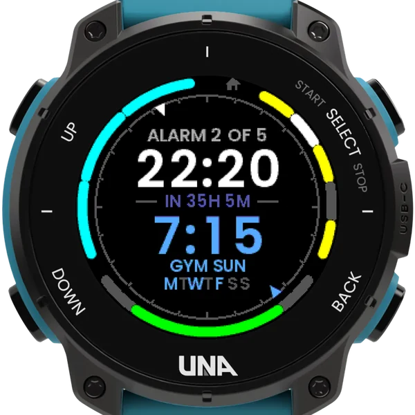 Your alarms, in time order